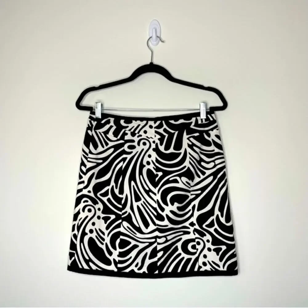 Etcetera Black Patterned Pencil Skirt with Zipper Detail 2